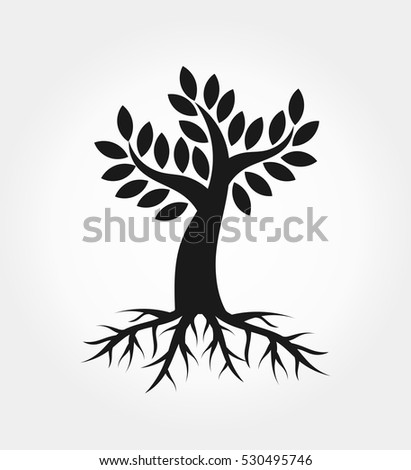 Tree Roots Icon Vector Illustration Stock Vector 220891750 - Shutterstock