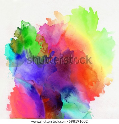 Bright Rainbow Colored Watercolor Paints Different Stock ...