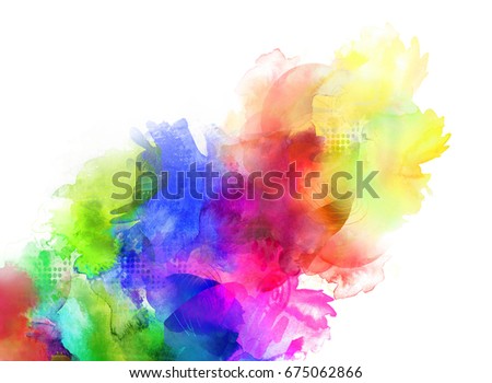 Bright Rainbow Colored Watercolor Paints On Stock Illustration ...