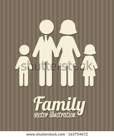 family design over lineal background vector illustration