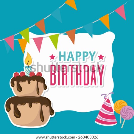 Happy Birthday Colorful Card Design Vector Stock Vector 263403026 ...