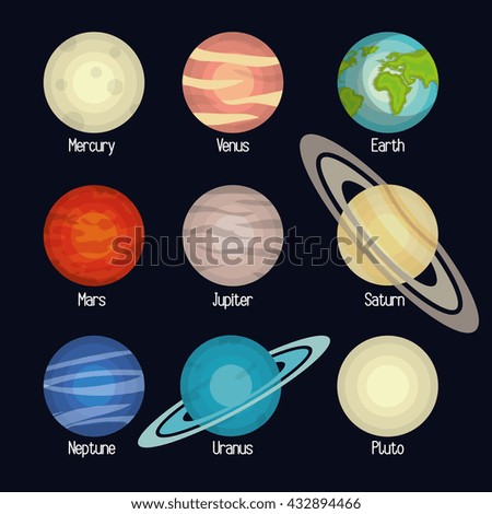 Solar System Planets Vector Illustration Horizontal Stock Vector ...