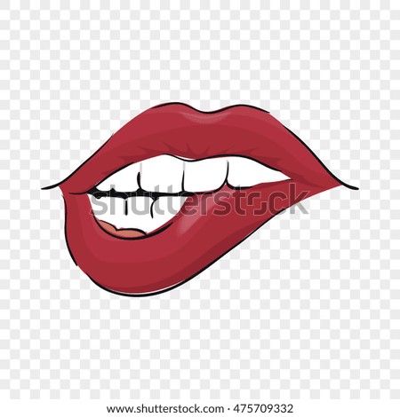 Biting Her Red Lips Teeth Pop Stock Vector 102576569 - Shutterstock