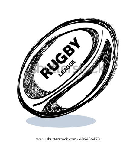 Hand Drawing Rugby Ball Design Stock Vector 489486478 - Shutterstock