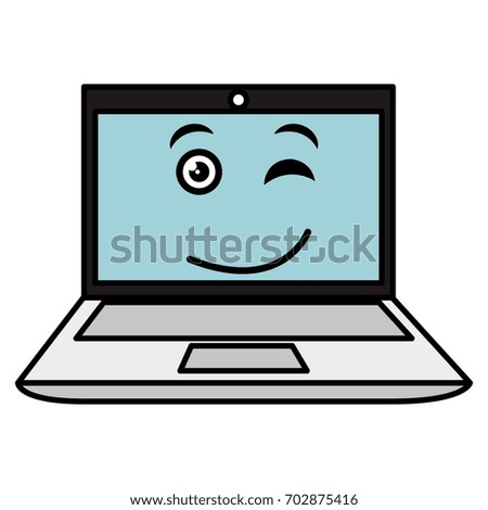 Cartoon Happy Laptop Holding Newspaper Stock Vector 46202542 - Shutterstock