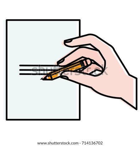 Hand Writing On Piece Paper Lineart Stock Vector 6066469 - Shutterstock