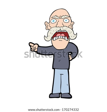 Cartoon Angry Old Man Stock Vector 173685581 - Shutterstock