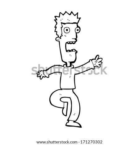 cartoon shrieking man - stock vector