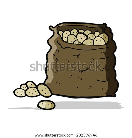 Cartoon Sack Potatoes Stock Vector 173402990 - Shutterstock