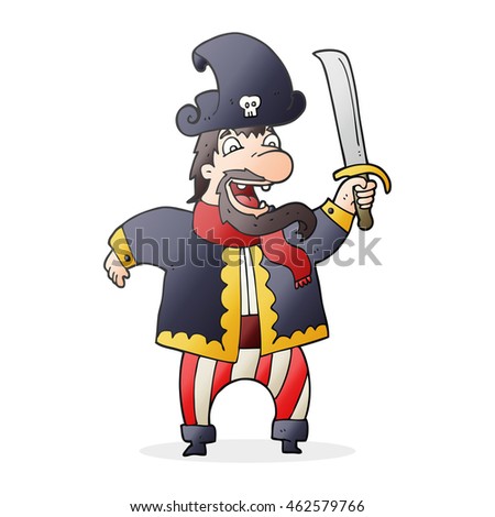 Cartoon Pirate Captain Looking Very Angry Stock Illustration 46072522 