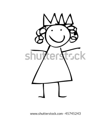 Kids Drawing Princess Stock Vector () Shutterstock Kids Drawing Princess Stock Vector () Shutterstock
