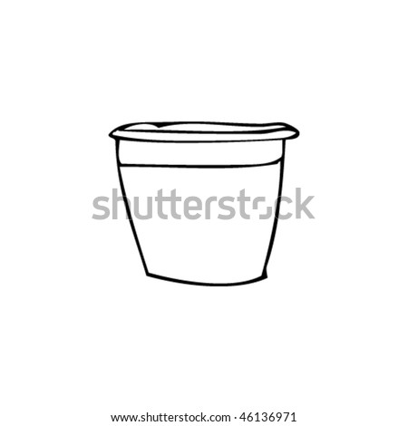 Childs Drawing Flower Pot Stock Vector 46136971 - Shutterstock