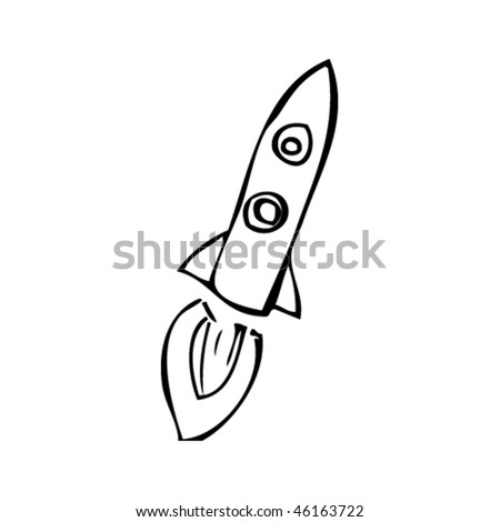 Scratchy Ink Drawing Space Rocket Stock Vector 46828867 - Shutterstock