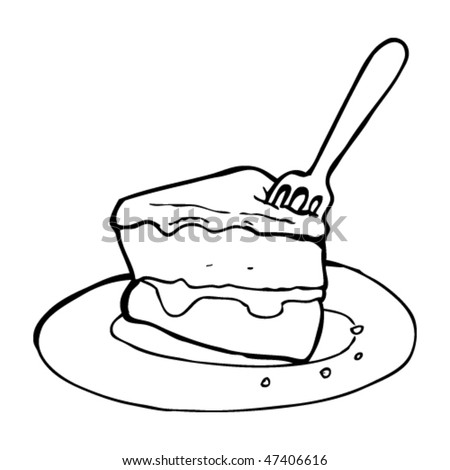 Drawing Slice Cake Stock Vector 47406616 - Shutterstock