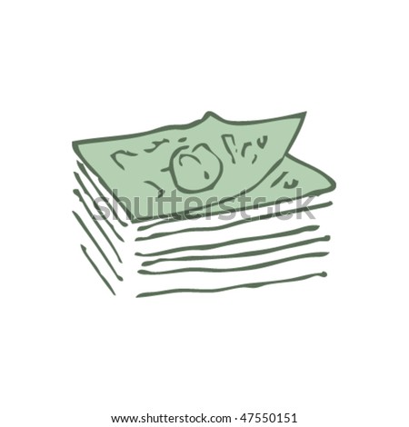 Scratchy Ink Drawing Some Money Stock Vector 46828798 - Shutterstock