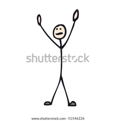 Quirky Drawing Stick Man Balloons Stock Vector 51546241 - Shutterstock