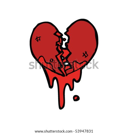 Broken Heart Cartoon Stock Vector 53947831 - Shutterstock