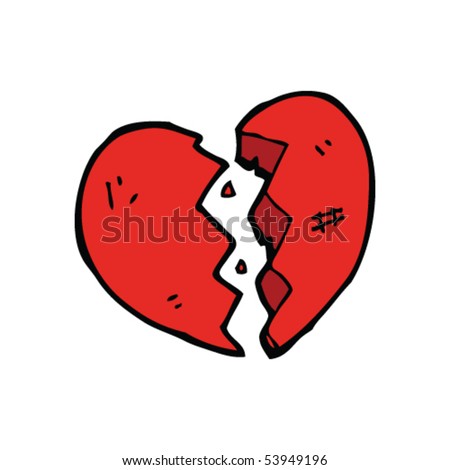 Broken Heart Cartoon Stock Vector 53949196 - Shutterstock