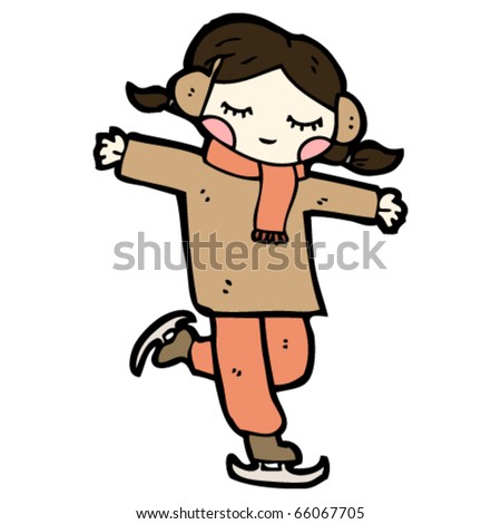 Girl Ice Skating Cartoon Stock Vector 65569780 - Shutterstock