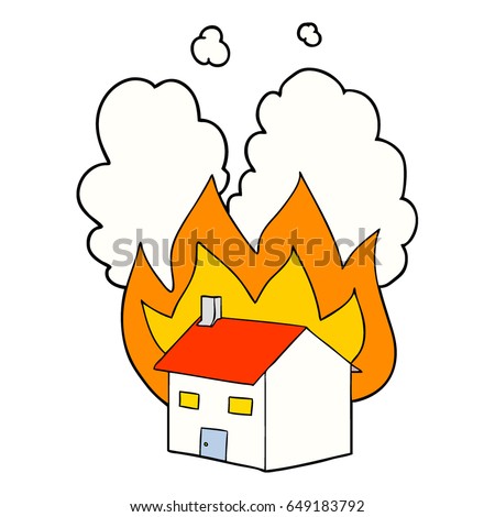 Burning House Cartoon Stock Illustration 94665172 - Shutterstock