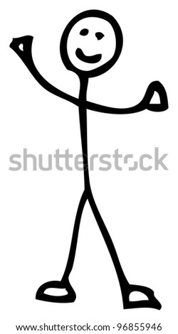 Quirky Drawing Happy Stick Man Stock Vector 51546244 - Shutterstock