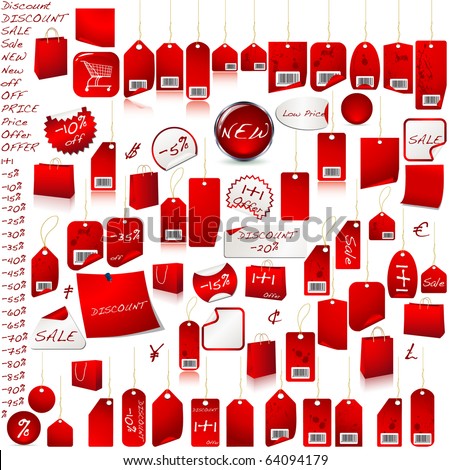 Price Tag Set VECTOR isolated on white