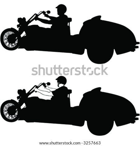 Vector Motorcycle Trike Stock Vector (Royalty Free) 3257663 - Shutterstock