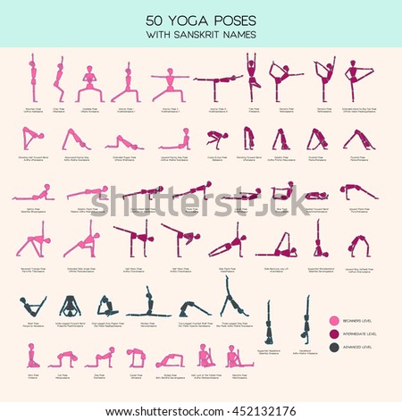Vector Set Of Stick Figures Doing Yoga Asanas People Infographics 50 Basic Poses Vector Set Of Stick Figures Doing Yoga Asanas People Infographics 50 Basic Poses
