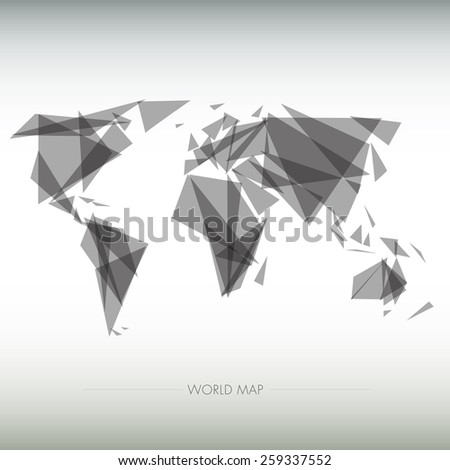 Vector World Map Design Triangle Pattern Stock Vector 141566242 ...