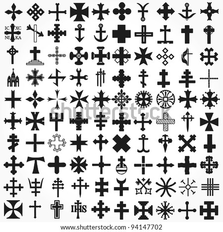 Set Crosses vector - stock vector