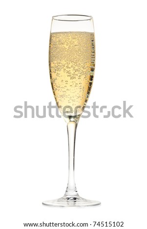 Champagne glass. Isolated on white background