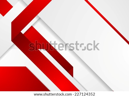 Bright tech corporate red and white background. Vector design