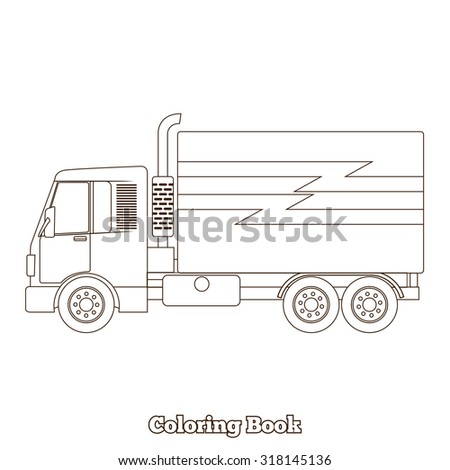 Trucks Outline Set Van Truck Semitrailer Stock Vector 494209252