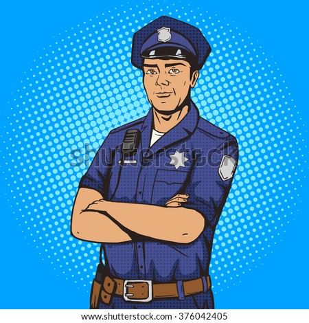 Policeman Pop Art Style Vector Illustration Stock Vector ...