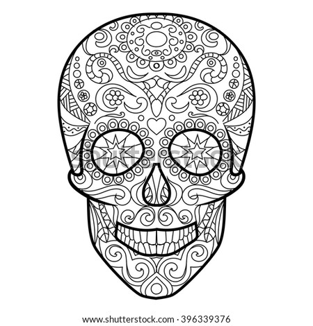 abstract coloring book pages for adults skullcap - photo #22