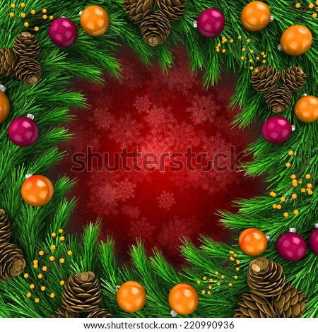 Holiday Christmas Background Round Shape Fir Stock Vector 347072714 - Shutterstock