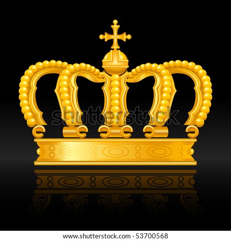 Golden Crown Queen Elizabeth Text Vector Stock Vector 425720395