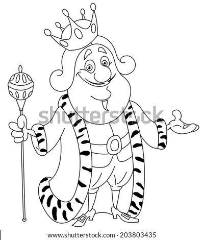 Outlined King Vector Illustration Coloring Page Stock Vector 203803435