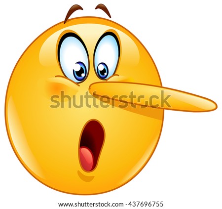 Lying Face Emoticon Long Nose Indicating Stock Vector 437696755 ...