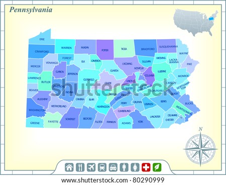 Pennsylvania Map Stock Photos, Images, & Pictures | Shutterstock
