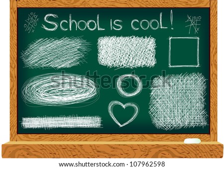 Blackboard Line Drawings Hand Drawn Elements Stock Vector 107962598