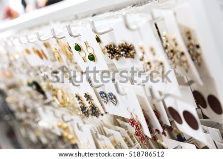 jewelry store - closeup of earrings stand