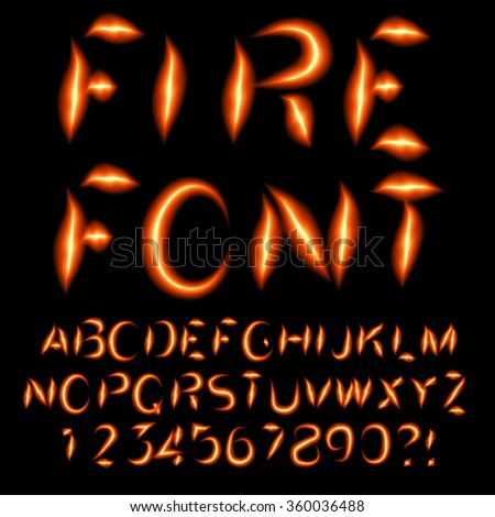 Burning Letters Fire Font Vector Eps10 Stock Vector 360036488 ...