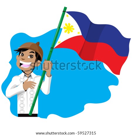 Happy Asian Boy Holding Philippines Flag Stock Illustration 59527315 ...