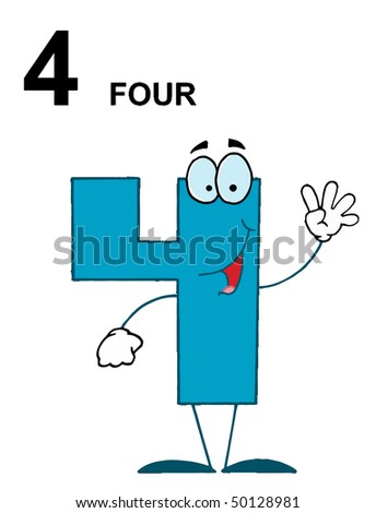 Funny Numbers Cartoon Mascot Charactersraster Collection Stock ...