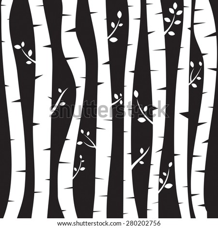 Download Birch Tree Silhouette Background Stock Vector 503562994 ...