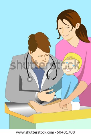 Vector Illustration Baby Child Receiving Injection Stock Vector ...