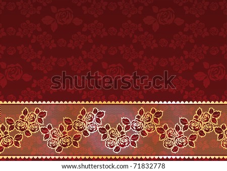Gold Lace Roses. Bitmap copy my vector ID 45307963
