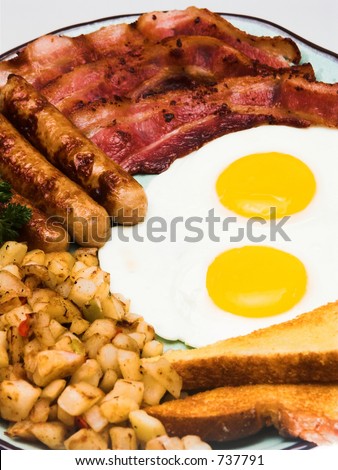 Traditional American Breakfast Sunnyside Eggs Bacon Stock Photo 745734 ...