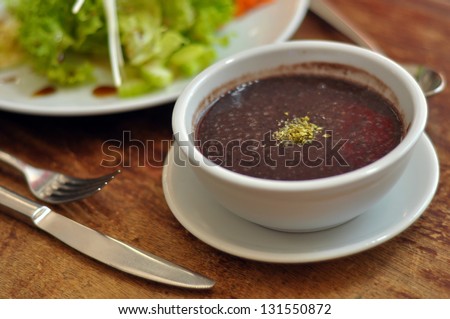 bean soup and a salad